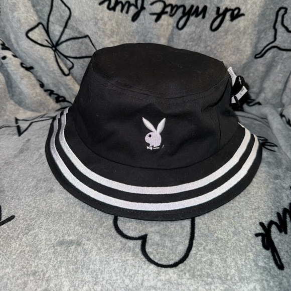PLAYBOY Accessories - PLAYBOY Bunny Double Striped Bucket Hat- NWT
